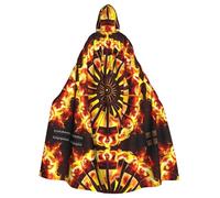 WZYCWB Capo decorativo per feste per adulti con stampa girando la fiamma, mantello con cappuccio per Halloween, unisex, Halloween, carnevale, travestimento, gioco di ruolo