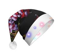 WZYCWB Cappelli adulti di Babbo Natale dell'uva fresca, regali della festa di Natale di Capodanno della peluche, cappelli unisex di Babbo Natale della luce del nuovo anno LED