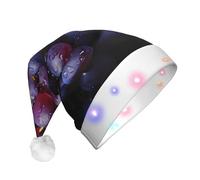 WZYCWB Cappelli adulti di Babbo Natale dell'uva fresca, regali della festa di Natale di Capodanno della peluche, cappelli unisex di Babbo Natale della luce del nuovo anno LED