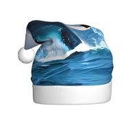 WZYCWB Cappelli da Babbo Natale con delfini che saltano su - perfetti per la vigilia di Natale, Capodanno e feste di festa