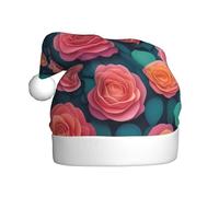 WZYCWB Cappelli da Babbo Natale con petali di rosa, perfetti per la vigilia di Natale, Capodanno e feste di festa