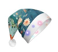 WZYCWB Cappelli di Babbo Natale adulti del bambino del piccolo dinosauro, regali della festa di Natale di capodanno della peluche, cappelli di Babbo Natale della luce del LED unisex