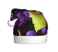 WZYCWB Cappelli di Babbo Natale con motivo uva, perfetti per la vigilia di Natale, Capodanno e feste di festa