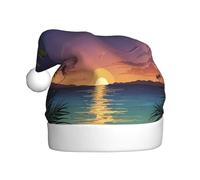 WZYCWB Cappelli di Babbo Natale stampati con albero di cocco, ideali per la vigilia di Natale, Capodanno e feste festive. Decorazioni festive