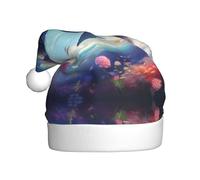 WZYCWB Cappelli di Babbo Natale stampati con balene che nuotano sotto il mare, ideali per la vigilia di Natale, Capodanno e feste di festa, decorazioni festive