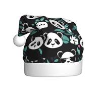 WZYCWB Cappelli di Babbo Natale stampati con simpatico volto di panda, perfetti per la vigilia di Natale, Capodanno e feste di festa