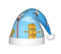 WZYCWB Cappelli natalizi con gru bianca e torre sospesa per bambini, graziosi cappelli a punta, decorazioni per feste di Natale e regali per riunioni di famiglia