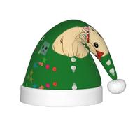 WZYCWB Cappelli natalizi con motivo cane su erba per bambini, graziosi cappelli a punta, decorazioni per feste di Natale e regali per riunioni di famiglia