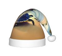 WZYCWB Cappelli natalizi con motivo tartarughe sulla spiaggia per bambini, graziosi cappelli a punta, decorazioni per feste di Natale e regali per riunioni di famiglia