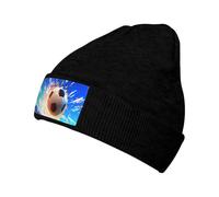 WZYCWB Cappello caldo lavorato a maglia con motivo palla da calcio volante. Perfetto per attività all'aperto, pendolarismo quotidiano e viaggi. Nero