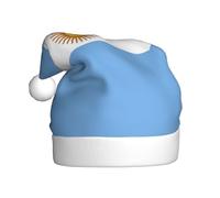 WZYCWB Cappello da Babbo Natale con bandiera argentina per adulti, cappello decorativo unisex, cappello decorativo per Natale, Capodanno, cappello da Babbo Natale in peluche alto 40 cm