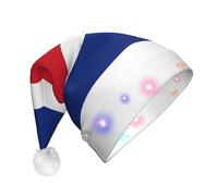 WZYCWB Cappello da Babbo Natale con bandiera del Costa Rica | Cappello di peluche luminoso per Natale, Capodanno ed eventi di festa