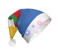 WZYCWB Cappello da Babbo Natale con bandiera delle Comore | Cappello di peluche luminoso per Natale, Capodanno ed eventi di festa