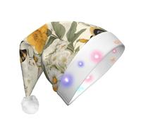 WZYCWB Cappello da Babbo Natale con motivo ape, cappello luminoso in peluche per Natale, Capodanno ed eventi di festa