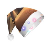 WZYCWB Cappello da Babbo Natale con motivo del deserto del Sahara, cappello luminoso in peluche per Natale, Capodanno ed eventi di festa