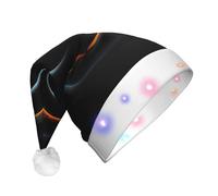 WZYCWB Cappello da Babbo Natale con motivo misterioso cosmico con buchi neri, cappello in peluche luminoso per Natale, Capodanno ed eventi di festa