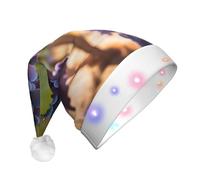 WZYCWB Cappello da Babbo Natale con motivo uva del deserto, cappello luminoso in peluche per Natale, Capodanno ed eventi di festa