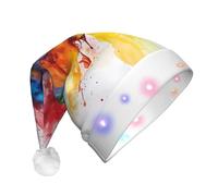 WZYCWB Cappello da Babbo Natale con stampa ad acquerello, perfetto per Natale, Capodanno e feste