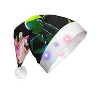 WZYCWB Cappello da Babbo Natale con stampa di orchidee ad acquerello, perfetto per Natale, Capodanno e feste