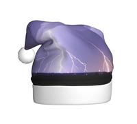 WZYCWB Cappello da Babbo Natale in peluche con tempesta di fulmini, alto 40 cm, cappello decorativo unisex per capodanno