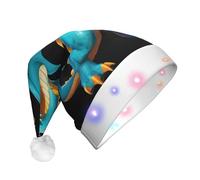 WZYCWB Cappello da Babbo Natale luminoso stampato con drago data-dragon, perfetto per Natale, Capodanno e feste