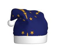 WZYCWB Cappello da Babbo Natale per adulti, cappello da Babbo Natale in peluche con bandiera dell'Indiana, altezza 40 cm, cappello decorativo unisex per feste di Natale e Capodanno