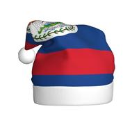 WZYCWB Cappello da Babbo Natale per adulti, con bandiera del Belize, alto 40 cm, cappello decorativo unisex per feste di Natale e Capodanno