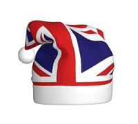 WZYCWB Cappello da Babbo Natale per adulti, con bandiera del Regno Unito, altezza 40 cm, cappello decorativo unisex per feste di Natale e capodanno