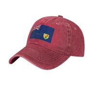 WZYCWB Cappello da baseball alla moda nero con bandiera delle Isole Turks e Caicos, sportivo e casual, ad asciugatura rapida, traspirante, Rosso, Taglia unica