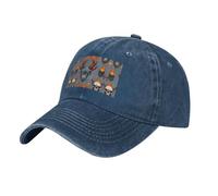WZYCWB Cappello da baseball in denim con stampa nera con teschio e pecora, regolabile, adatto per viaggi e abbigliamento casual quotidiano., blu navy, Taglia unica