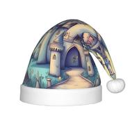 WZYCWB Cappello da festa di Natale con stampa castello delle fiabe, regalo per attività scolastiche per bambini, decorazione natalizia