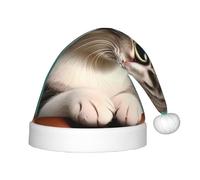 WZYCWB Cappello da festa di Natale con stampa di un gatto curioso, regalo per attività scolastiche per bambini, decorazione natalizia