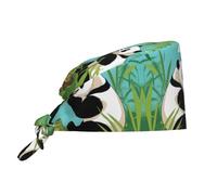 WZYCWB Cappello da lavoro con due graziosi panda grandi, assorbe il sudore e traspirante, adatto per cantieri, giardinaggio, lavori all'aperto, nero