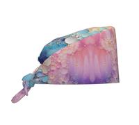 WZYCWB Cappello da lavoro traspirante in marmo blu colorato con fascia per il sudore e cravatta posteriore regolabile, adatto per uomini e donne