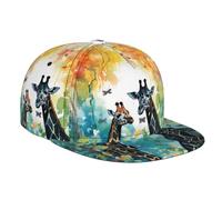 WZYCWB Cappello da papà con stampa giraffa ad acquerello, adatto sia per uomini che per donne, escursioni all'aperto e pesca, cappello di protezione solare nero