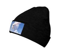 WZYCWB Cappello da sci lavorato a maglia con stampa di coniglio bianco con un design largo ed elastico. Perfetto per escursioni, sci e viaggi.