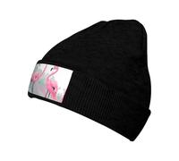 WZYCWB Cappello da sci lavorato a maglia con stampa fenicottero rosa con un design largo ed elastico. Perfetto per escursioni, sci e viaggi.