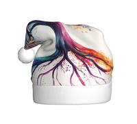 WZYCWB Cappello di Babbo Natale colorato con motivo albero della vita, cappello decorativo festivo di Capodanno, adatto per adulti e bambini alle feste di Natale.