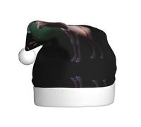 WZYCWB Cappello di Babbo Natale con motivo alce dell'aurora boreale, cappello decorativo per feste di Capodanno, adatto per adulti e bambini alle feste di Natale.