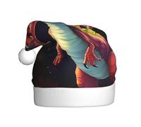 WZYCWB Cappello di Babbo Natale con motivo dinosauro dalla bocca grande, adatto per feste di Natale, feste di Capodanno e spettacoli teatrali.