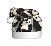 WZYCWB Cappello di Babbo Natale con motivo panda gigante, cappello decorativo per feste di Capodanno, adatto per adulti e bambini alle feste di Natale.