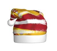 WZYCWB Cappello di Babbo Natale in peluche con bandiera della Spagna, alto 40 cm, cappello da adulto, cappello decorativo unisex per capodanno, festa di Natale
