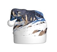 WZYCWB Cappello di Babbo Natale stampato con leopardo delle nevi, cappello decorativo per feste di Capodanno, adatto per adulti e bambini alle feste di Natale.