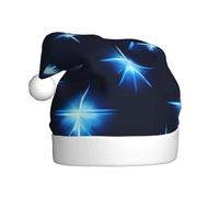 WZYCWB Cappello di Babbo Natale stampato con stelle blu, adatto per feste di Natale, feste di Capodanno e spettacoli teatrali.