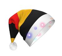 WZYCWB Cappello di Natale con bandiera della Germania per adulti, con luci a LED, unisex, in peluche, regalo per feste di Natale e Capodanno