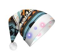 WZYCWB Cappello di Natale del modello di strisce del cavallo adulto di capodanno con le luci del LED, unisex cappello di Natale della peluche del capodanno regalo