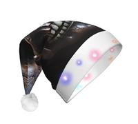 WZYCWB Cappello di Natale di capodanno adulto del cranio di rame con le luci del LED, cappello di Natale unisex della peluche del cappello di Natale di Capodanno regalo di