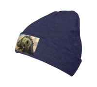 WZYCWB Cappello in maglia nera con stampa camaleonte caldo elasticizzato, adatto per uomini e donne, viaggi all'aperto, attività invernali, blu navy, Taglia unica