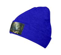 WZYCWB Cappello in maglia nera con stampa di uccelli della foresta, caldo, elasticizzato, adatto per uomini e donne, viaggi all'aperto, attività invernali, Blu, Taglia unica