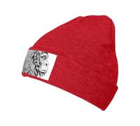 WZYCWB Cappello lavorato a maglia nero caldo elasticizzato con scimmie astratte, adatto per uomini e donne, viaggi all'aperto, attività invernali, Rosso, Taglia unica